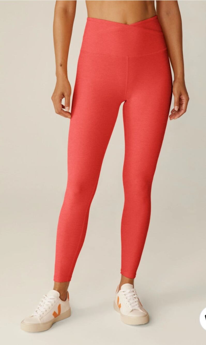 Beyond Yoga Spacedye At Your Leisure High Waisted Midi Legging in Pink // XS